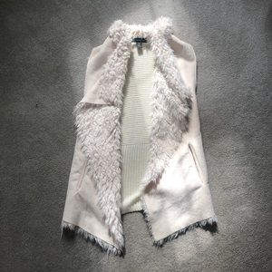 Faux fur & suede vest